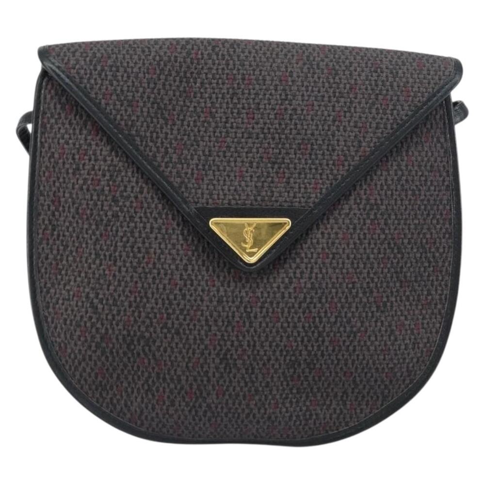 Saint Laurent Coated Canvas Shoulder Bag Gray